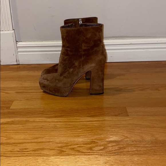 Gianvito Rossi Temple Brown Suede Platform Boots - Picture 11 of 11